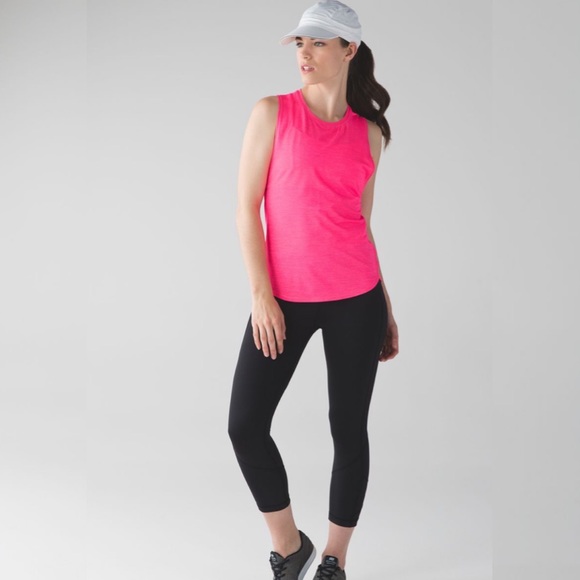 Lululemon In A Cinch Tank in Heathered Neon Pink - Picture 2 of 8